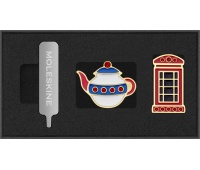 Zestaw 2 przypinek MOLESKINE Kraje, UK, Teapot & Phone box