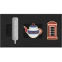 Set of 2 pins MOLESKINE Countries, UK, Teapot & Phone box