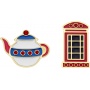 Set of 2 pins MOLESKINE Countries, UK, Teapot & Phone box