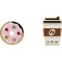 Set of 2 pins MOLESKINE Countries, US East Coast, Coffee Cup & Doughnut