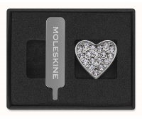 Pin MOLESKINE Heart Crystal, silver