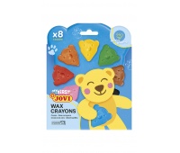 Crayons for toddlers JOVI My First, wax, triangular, Teddy Bears, 8 pcs, assorted colors