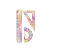 Zestaw geometryczny KEYROAD Glitter, elastyczny, 3 elem., blister