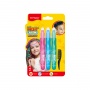 Hair chalk KEYROAD, with comb, 3 pcs., blister, pink, blue, green