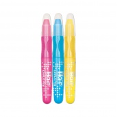 Hair chalk KEYROAD, with comb, 3 pcs., blister, pink, blue, yellow