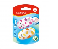Gumka do ścierania KEYROAD, ergonomiczna, w łatki, 2 szt., blister, mix kolor&oacute;w