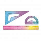 Zestaw geometryczny KEYROAD Iridescent, opalizujący, 4 elem., blister, mix kolor&oacute;w
