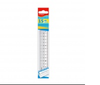 Ruler KEYROAD, 15cm, with wavy edge, hanger, transparent