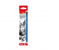Graphite pencil KEYROAD, 4B, 12 pcs., in a box, assorted colors