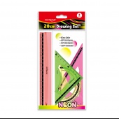 Zestaw geometryczny KEYROAD Neon, 4 elem., 20cm, zawieszka, mix kolor&oacute;w