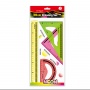 Zestaw geometryczny KEYROAD Neon, 4 elem., 30cm, zawieszka, mix kolor&oacute;w, Linijki, ekierki, kątomierze, Artykuły szkolne