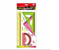 Zestaw geometryczny KEYROAD Neon, 4 elem., 30cm, zawieszka, mix kolor&oacute;w