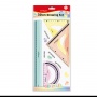 Geometry set KEYROAD, flexible, 4 pcs., 30cm, hanger, assorted colors