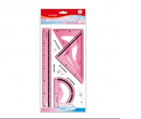 Zestaw geometryczny KEYROAD Glitter, 4 elem., 30cm, zawieszka, r&oacute;żowy