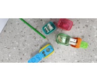 Temper&oacute;wka plastikowa KEYROAD, potr&oacute;jna, z pojemnikiem, blister, mix kolor&oacute;w