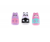 Plastic sharpener with eraser KEYROAD Bounce Buddies, single, blister, assorted colors