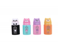 Plastic sharpener KEYROAD Bounce Buddies, single, with container, blister, assorted colors