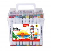 Markers KEYROAD, double-sided, 60 pcs., plastic box, assorted colors