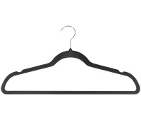 Clothes hanger, non-slip, DONAU HOME, 44x23x0.5cm, 20 pcs., black