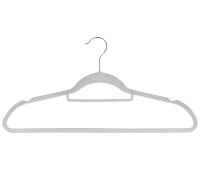 Clothes hanger, non-slip, DONAU HOME, 44x23x0.5cm, 20 pcs., grey