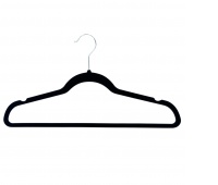 Clothes hanger, non-slip, DONAU HOME, 44x23x0.5cm, 60 pcs., black