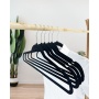 Clothes hanger, non-slip, DONAU HOME, 44x23x0.5cm, 60 pcs., black
