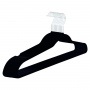 Clothes hanger, non-slip, DONAU HOME, 44x23x0.5cm, 60 pcs., black