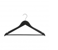 Wooden clothes hanger, DONAU HOME, 44.5x23x1.2cm, 10 pcs., black