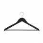 Wooden clothes hanger, DONAU HOME, 44.5x23x1.2cm, 10 pcs., black