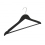 Wooden clothes hanger, DONAU HOME, 44.5x23x1.2cm, 10 pcs., black