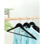 Wooden clothes hanger, DONAU HOME, 44.5x23x1.2cm, 10 pcs., black