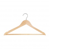 Wooden clothes hanger, DONAU HOME, 44.5x23x1.2cm, 10 pcs., natural