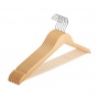 Wooden clothes hanger, DONAU HOME, 44.5x23x1.2cm, 10 pcs., natural