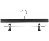 Wooden trouser hanger, DONAU HOME, 35x17x1.2cm, 10 pcs., black