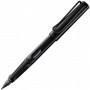 Fountain pen LAMY Safari 0B2 All Black, 6 multicoloured rings, F nib