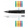 Fountain pen LAMY Safari 0B2 All Black, 6 multicoloured rings, F nib