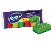 Gąbka kuchenna VORTEX Wavy 3D, 5+1 szt., mix kolor&oacute;w