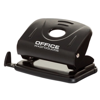 Hole punch, OFFICE PRODUCTS, punches up to 25 sheets, metal, black