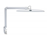Lampka LED na biurko MAULwork, 21W, ze ściemniaczem, mocowana zaciskiem, biała