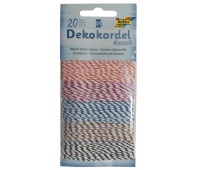 Sznurek dwukolorowy FOLIA PAPER Classic, 20m, 5 kolorów, twin-mix
