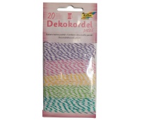 Sznurek dwukolorowy FOLIA PAPER Pastel, 20m, 5 kolorów, twin-mix