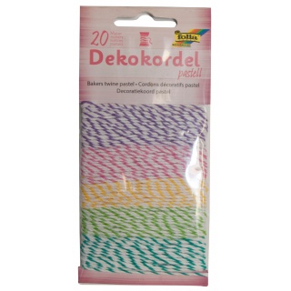 String, bi-coloured FOLIA PAPER Pastel, 20 m, 5 colours, twin-mix