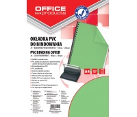 Okładki do bindowania OFFICE PRODUCTS, PVC, A4, 200mikr., 100szt., zielone transparentne