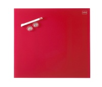 Dry-wipe & magnetic board, NOBO Diamond, 30x30 cm, glass, red