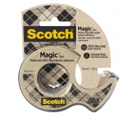 Taśma biurowa SCOTCH&reg; Magic&trade; (9-1920D), 66% kleju roślinnego, matowa, 19mm, 20m, z dyspenserem