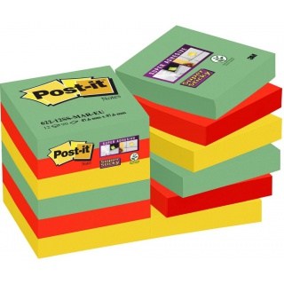 Self-adhesive pad, POST-IT® Super Sticky, (622-12SSMAR-EU), 47.6x47.6mm, 12x90 sheets Marrakech palette