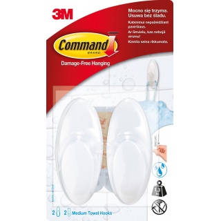 Bathroom accessories, COMMAND™ (BATH-18), medium, 2 pcs, white