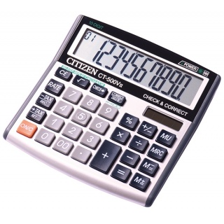 Office calculator, CITIZEN CT-500VII, 10-digit, 136x134mm, grey