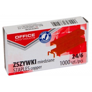 Staples, OFFICE PRODUCTS, 24/6, copper, 1000pcs