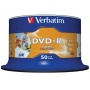 Płyta DVD-R VERBATIM AZO, 4,7GB, prędkość 16x, cake, 50szt., do nadruku, Nośniki danych, Akcesoria komputerowe